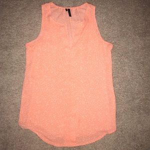 Maurice’s Polyester Peach/White Polka Dot Shirt